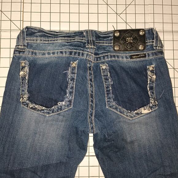 Miss Me Vintage Y2K Blue Stretch Denim Rhinestone Detailed Bootcut Jeans 27 - Picture 6 of 13